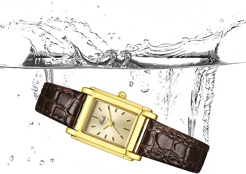 Miniatura 4 de Reloj de pulsera vintage rectangular de cuero para mujer, elegante reloj de pulsera de cuarzo clásico impermeable para mujer, reloj de regalo para