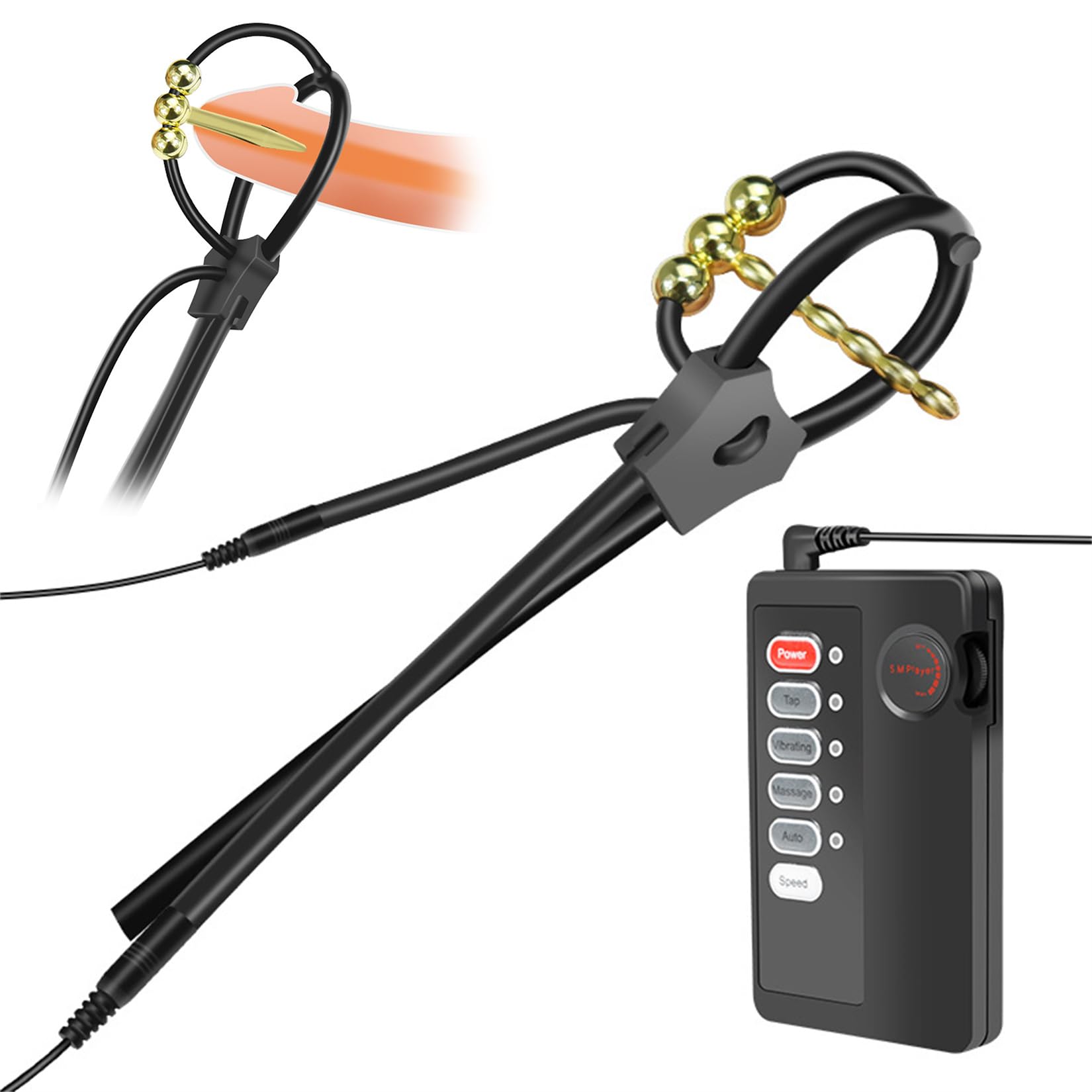 Dilatateurs urétraux en acier et anneaux péniens réglables pour l'électrostimulation BDSM