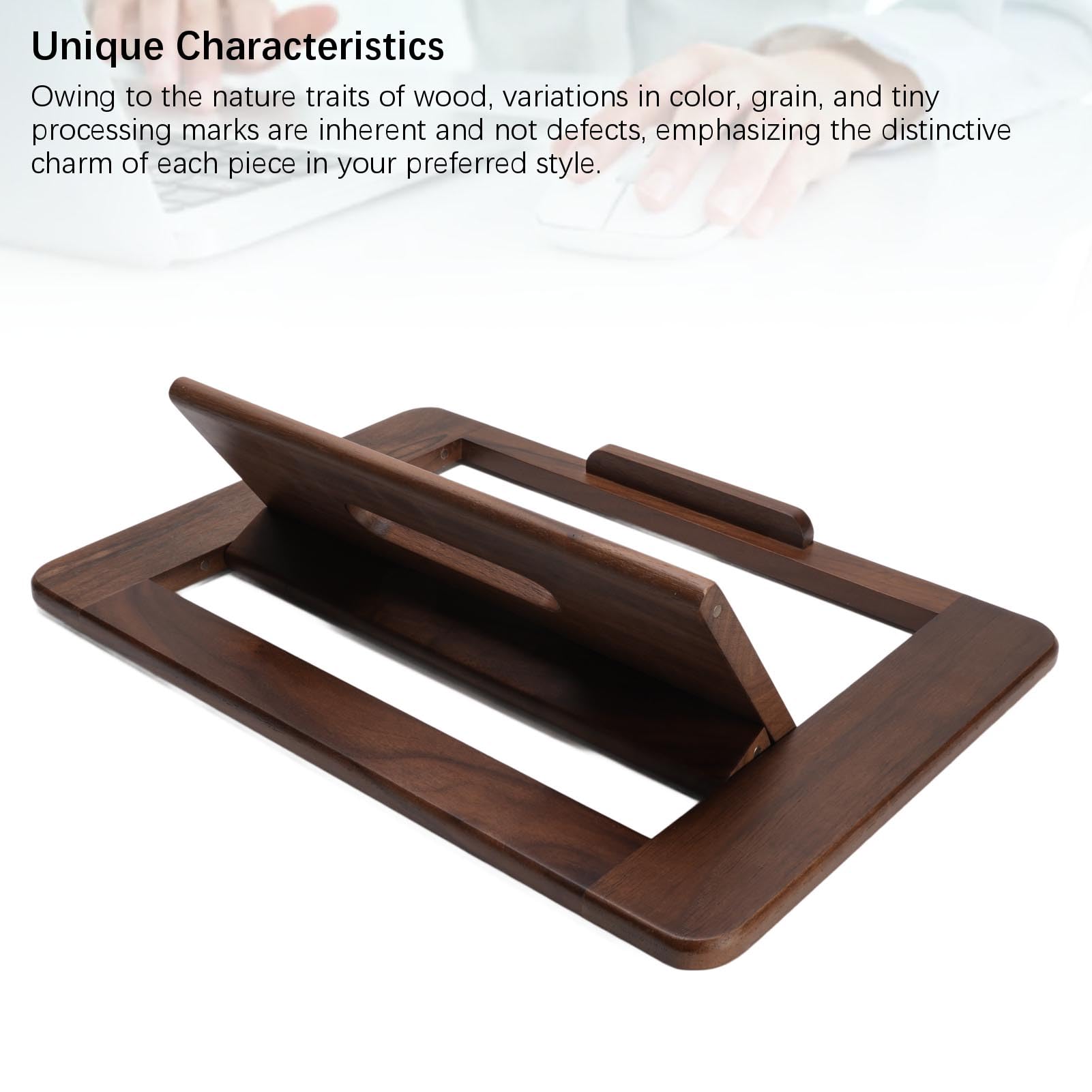 Cocoarm Supporto Pieghevole per Tablet in Legno di Noce, Porta Tablet con 2 Impostazioni di Angolazione, for Casa Ufficio Studio Lettura