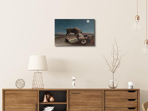 Miniatura 2 de Wieco Art Lienzo decorativo para pared, pinturas de Henri Rousseau, el gitano durmiente, impresiones en lienzo, imágenes de paisajes, pinturas sobre