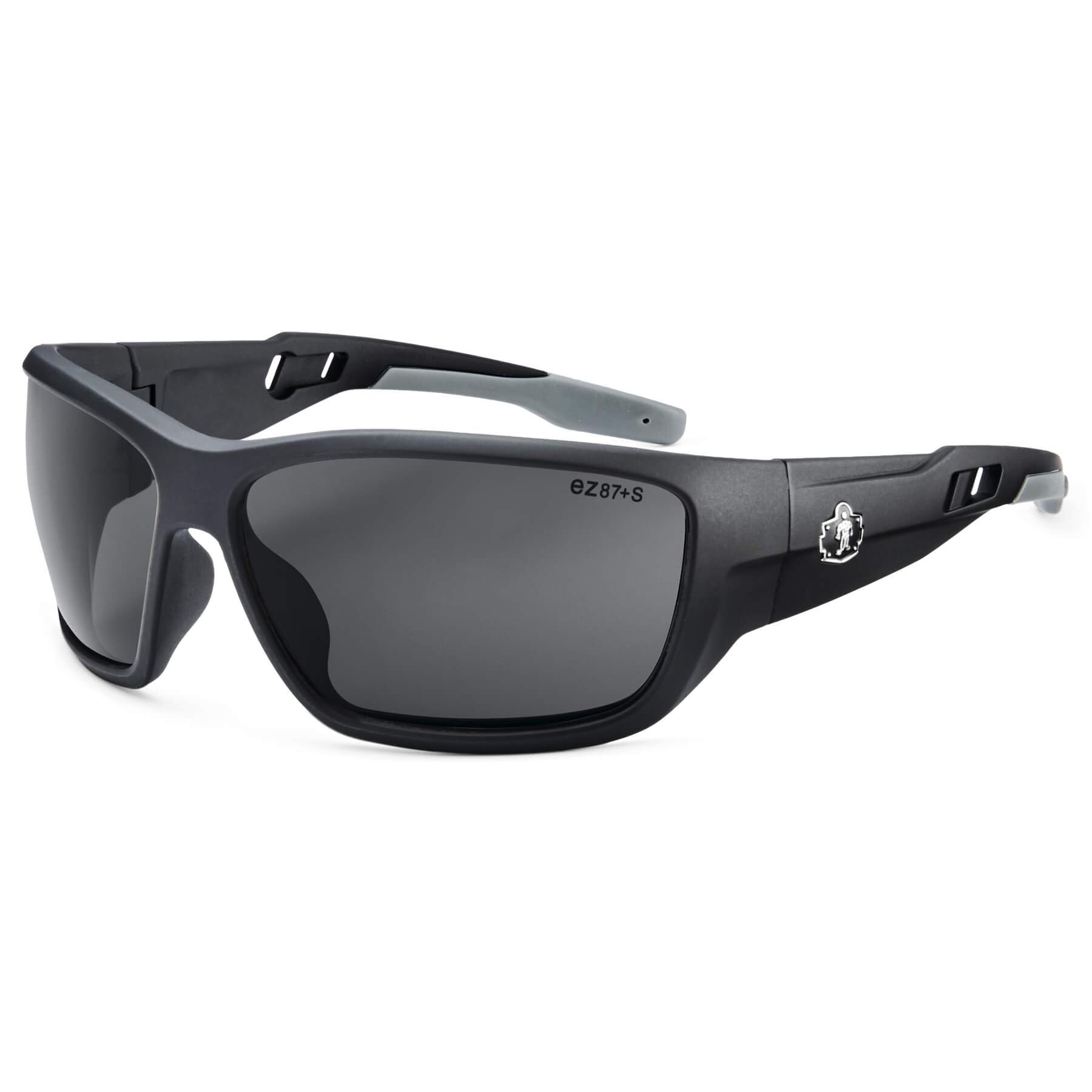 Ergodyne Skullerz Baldr - Gafas de seguridad con montura negra mate, lentes ahumadas