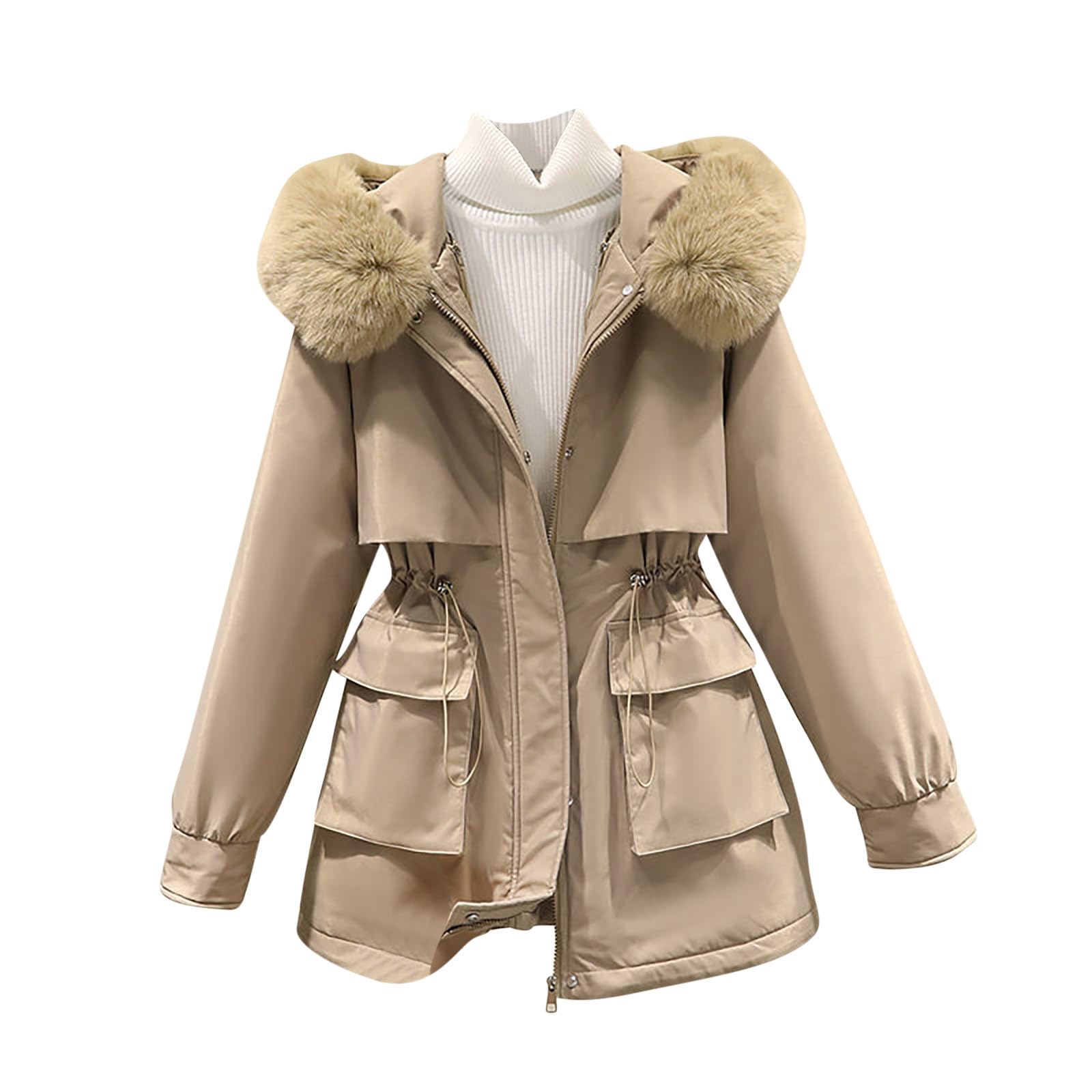 Generico Giacca trapuntata da donna Piumino Lungo con Cappuccio Ripiegabile Piumini Maniche Lunghe Resistente all'Acqua Ripiegabile Giacca Donna Trapuntato Invernali Cappotto Ultraleggero Pesante