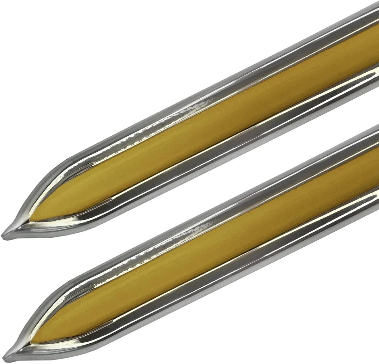Cowles Vintage Style 5/8" x 26' Black & Chrome Side Body Trim Molding -with Formed Pointed Ends Fine-Line (2 Strips of 13' with Finished Ends) 25-530-01