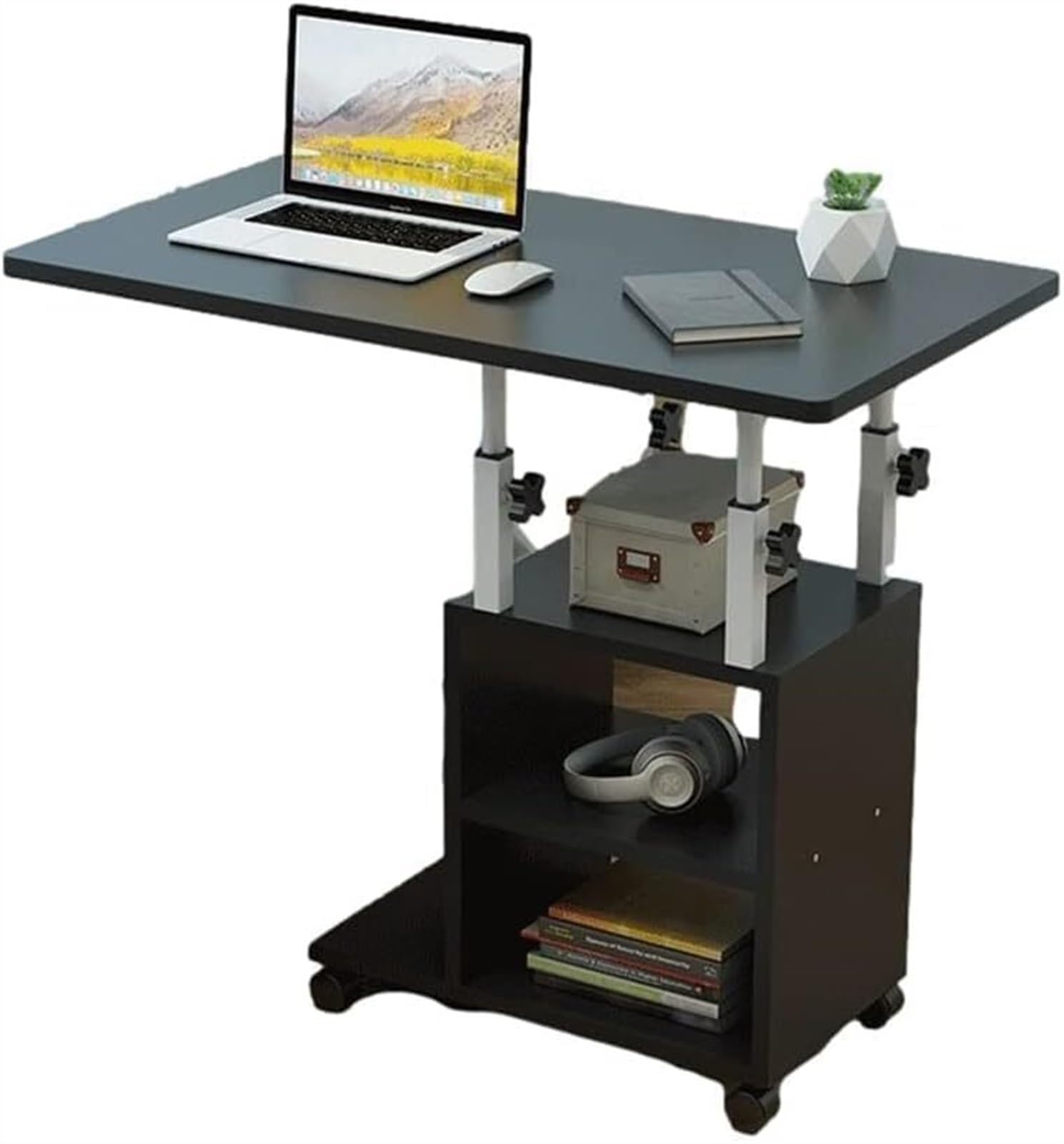 Table d'ordinateur roulant pour éviter le mal de dos : ajustement fluide pour PC portable