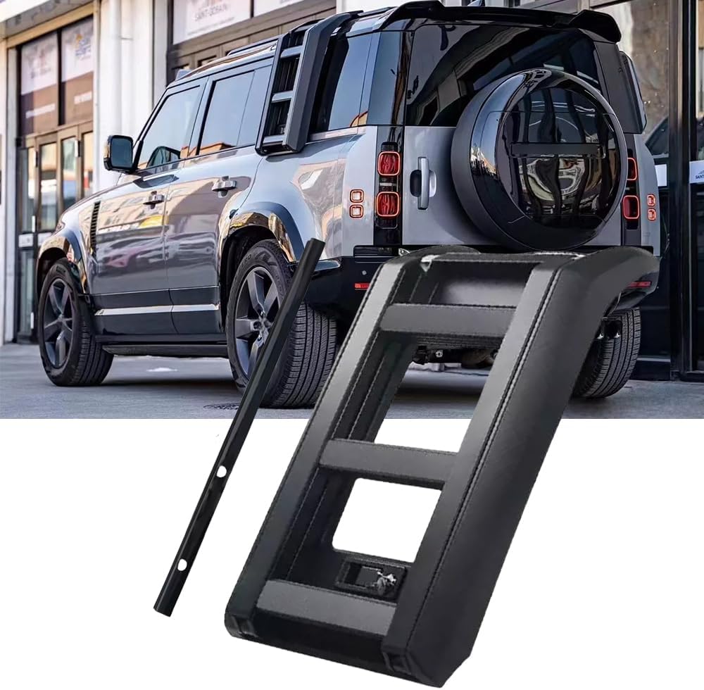 Lockable and Retractable Side Roof Rack Access Ladder Fits for Land Rover Defender 110 2020-2026, Provide Trim Installation Without Damage,Quick-Release Matte Black