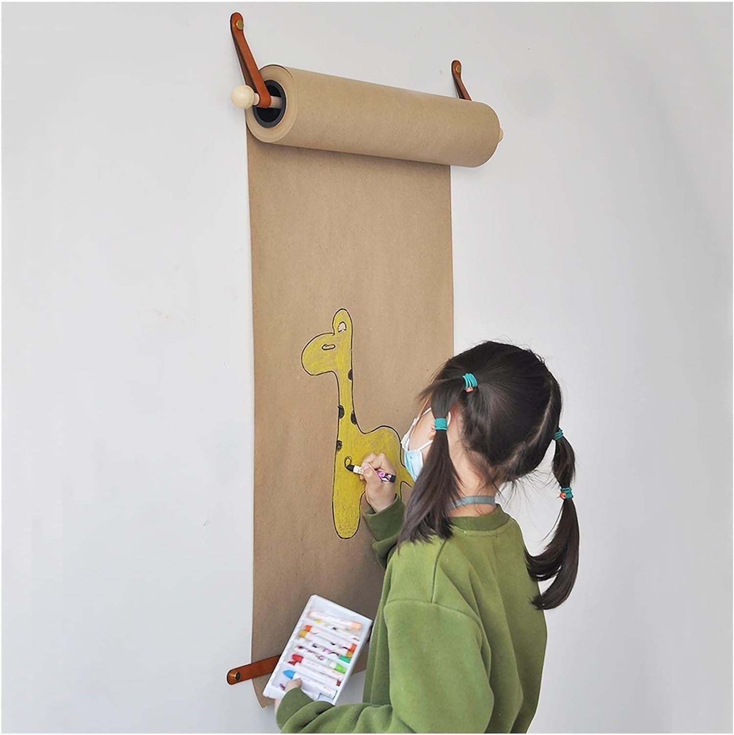 Porte-rouleau de papier kraft mural 45 cm pour planche dessin