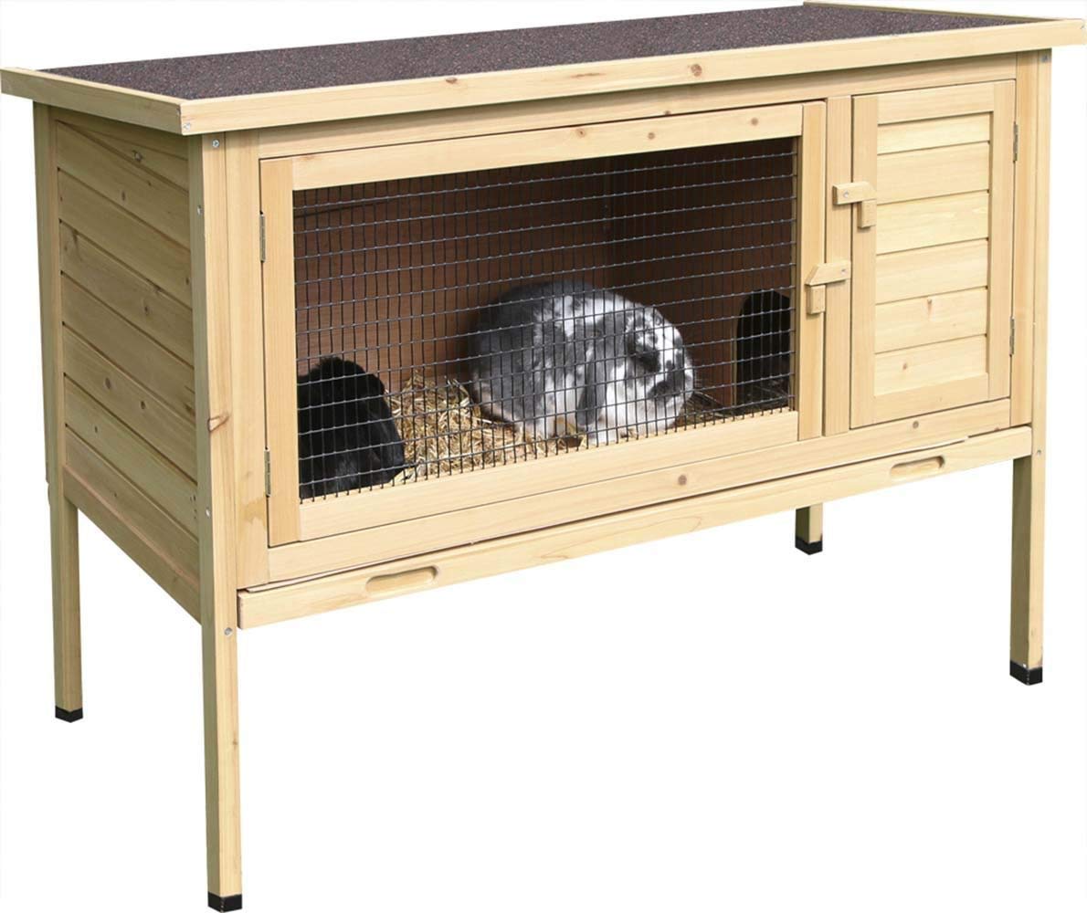 Kerbl Nagerstall Buddy (Farbe weiß, L x B x H 116 x 52 x 50, mit hochwertigem Gitter, aufklappbares Bitumendach) 82726