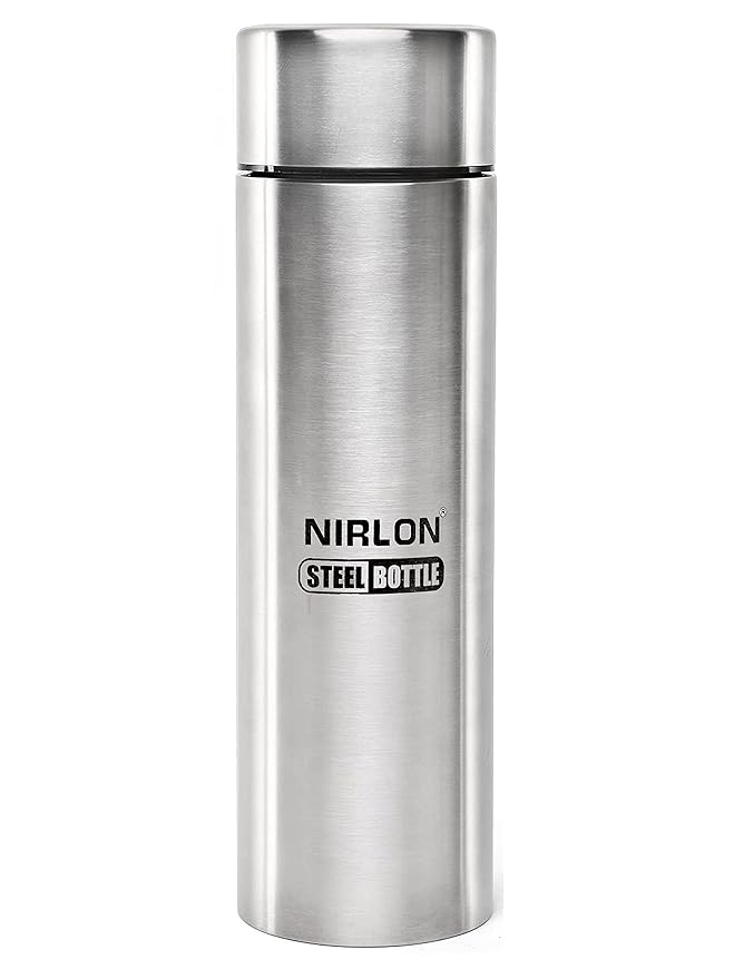 NIRLON Stainless Steel 1000 ML Single Wall Water Bottle/Fridge Refrigerator Bottle/100% Leak Proof/Office/School Bottle, Designed for Cold Liquids