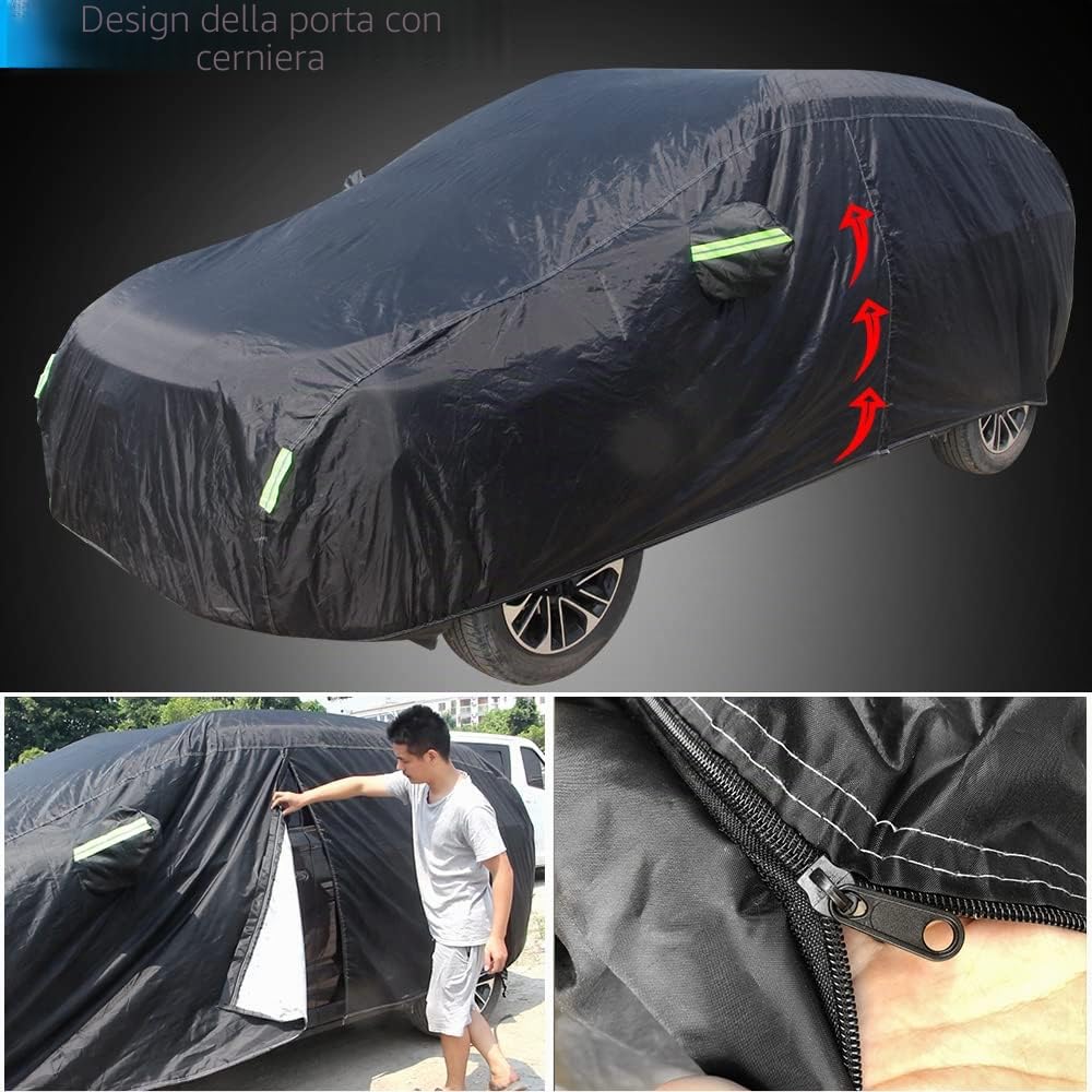 Maxure Telo Copriauto Esterno, per Fiat Seicento 600 Impermeabile Resistente Polvere Antivento Protezione UV Antineve Protezione Copriauto.