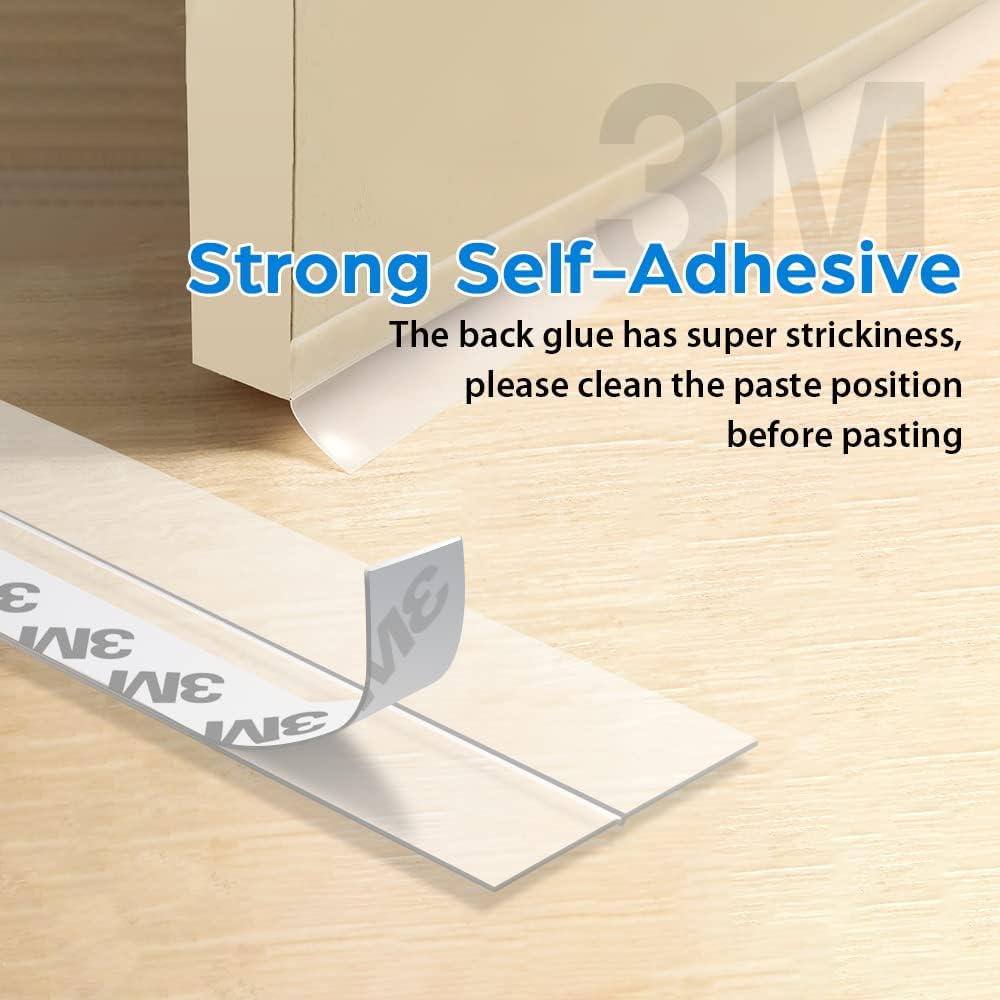 Uр Tо 40% оƒƒ 33 Feet Silicone Seal Strip, Door Weather Stripping, Window Seal Door Strip Bottom, Door Draft Stopper Adhesive Tape for Doors Windows and Shower Glass Gaps - 2 Rolls, Width 1'' and 1.4''