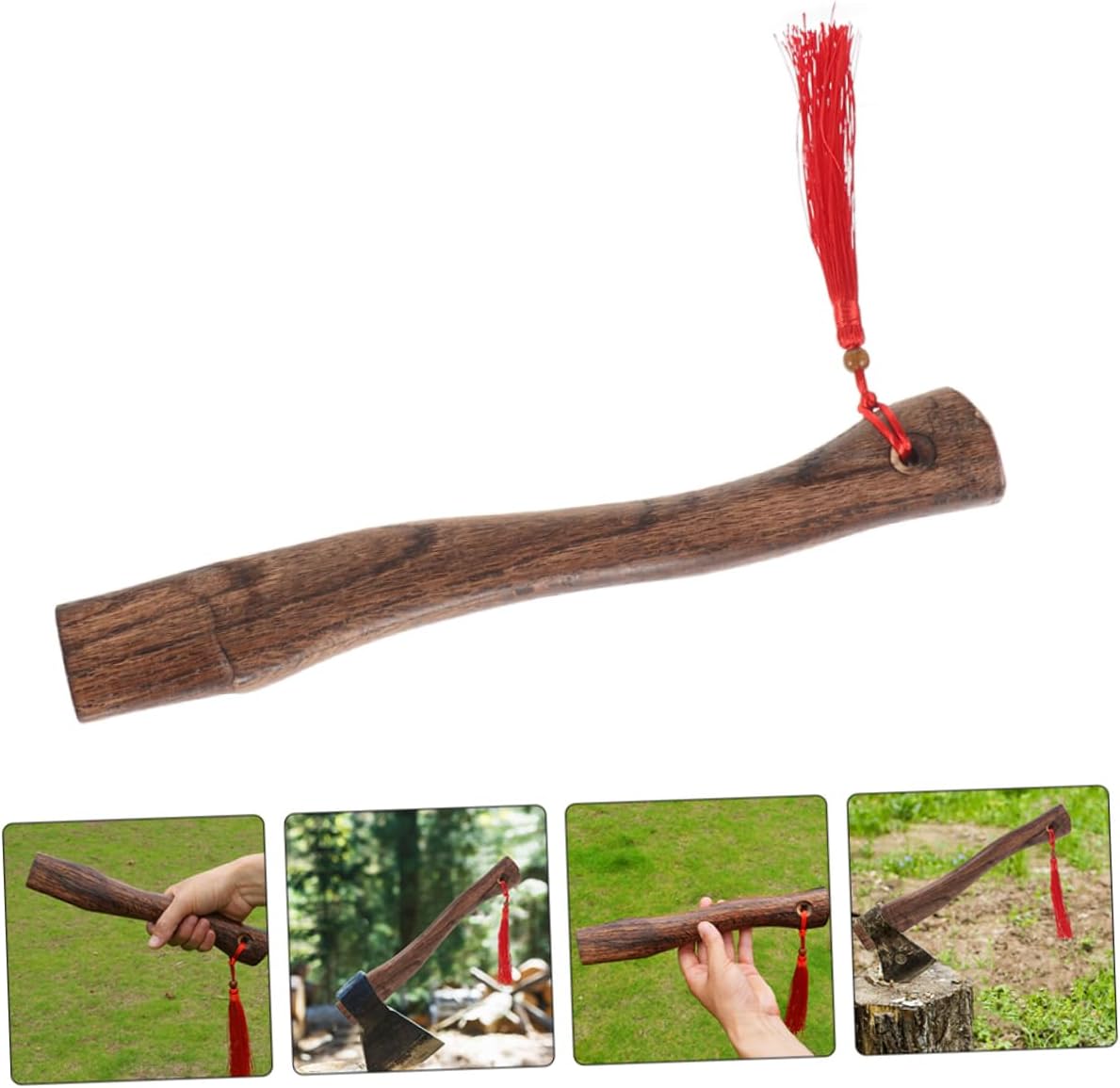 Housoutil 5pcs Wooden Axe Handle for Woodworking Axe Accessory Ergonomic Design Comfortable Grip