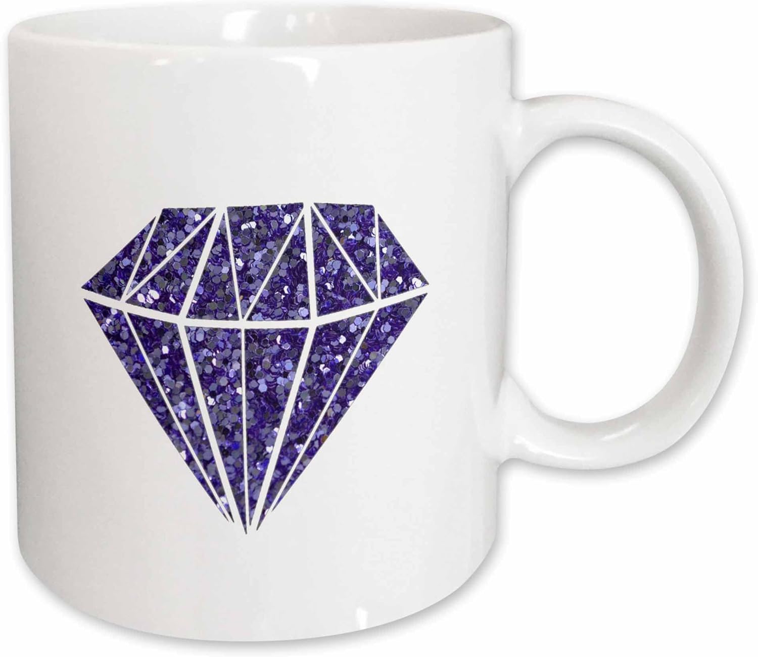 3dRose mug_200913_2 Cool Purple Glitter Diamond Ceramic Mug, 15-Ounce