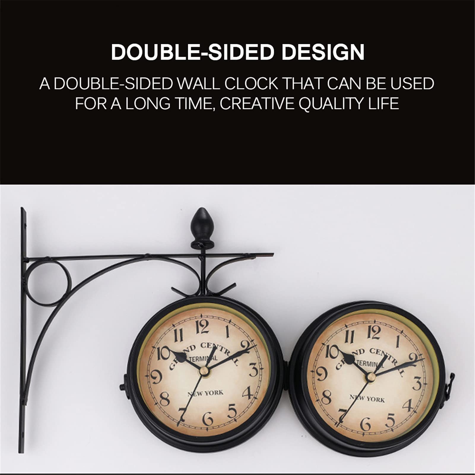 Amazon.com: MaGiLL Retro Double Side Rotating Wall Clock 8