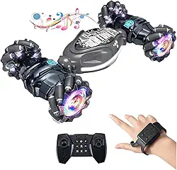 Carrinho 4x4 Twist Acrobático Recarregável Controle Remoto Infantil Bateria Drift Giro 360 Com Bateria Recarregável Kizumba (CINZA)