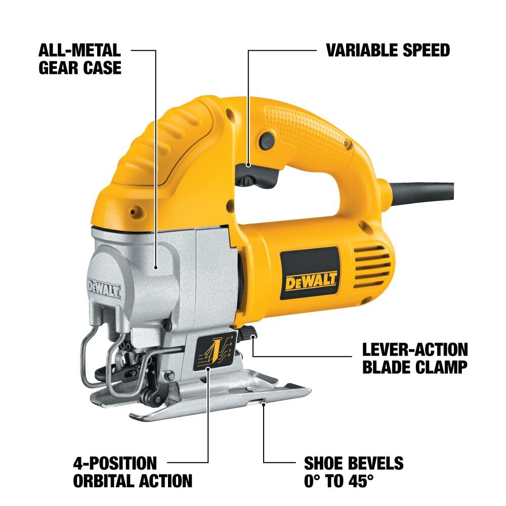 DEWALT Jig Saw Top Handle 5.5-Amp Corded DW317K Yellow product thumbnail 3
