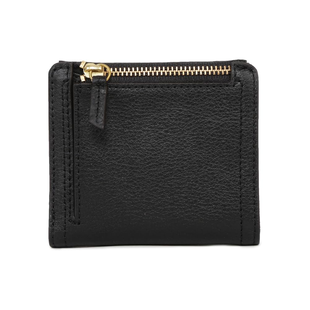 Fossil Zegarek damski Logan Small RFID Bifold portfel 10,2 cm dł. x 2,5 cm szer. x 8,9 cm wys, czarny, 10.16 cm x 2.54 cm x 8.89 cm