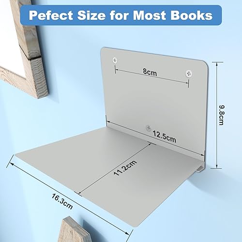 Miniatura 3 de FENTEC Estantes flotantes para libros para pared, estantería flotante montada en la pared, estanterías colgantes de alta resistencia, estante oculto
