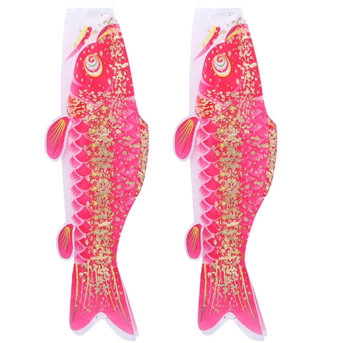 Manches à air japonaises carpe en satin Hohopeti pour décoration extérieure de jardin (lot de 2)