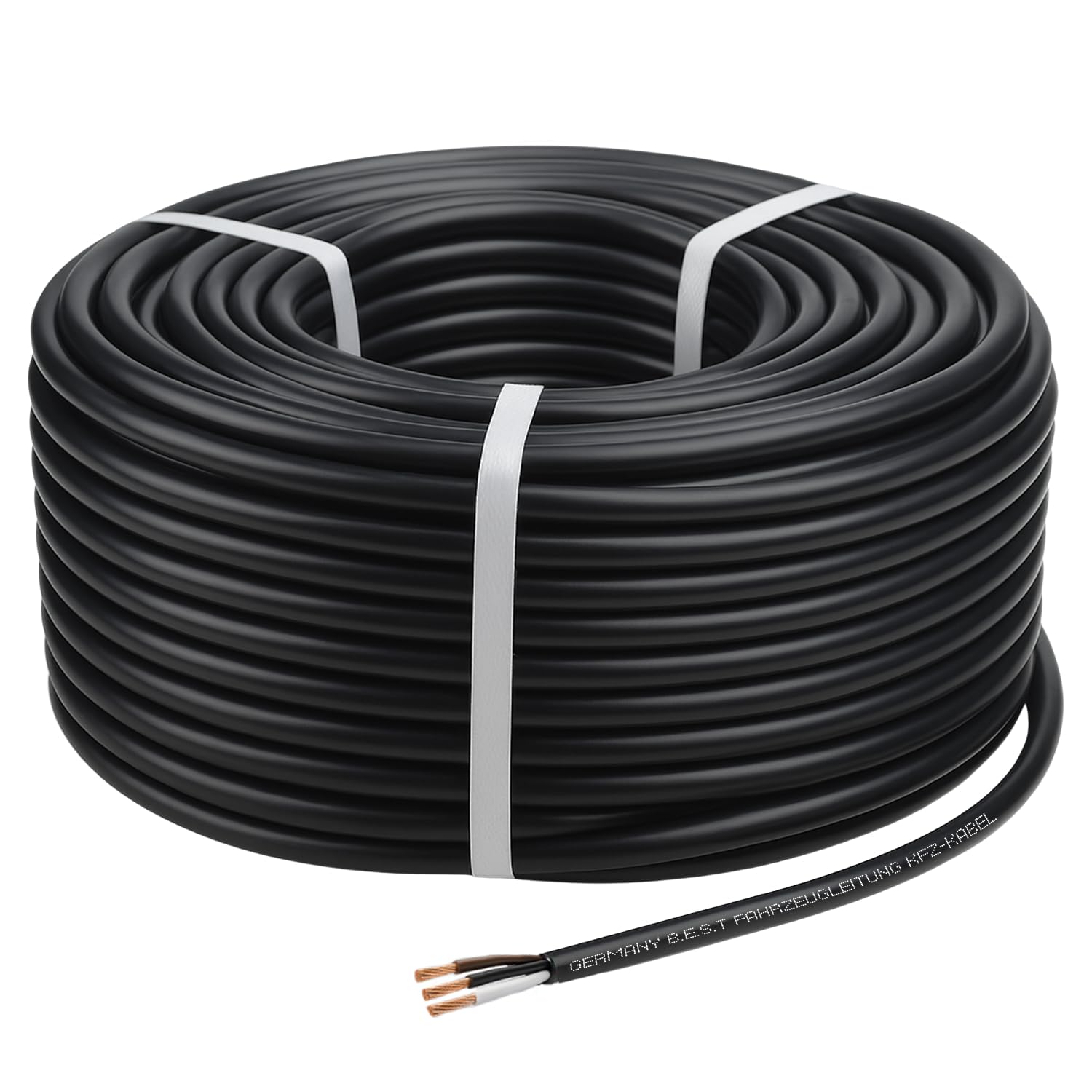 Autokabel KFZ Kabel 3x1,50 mm² 25m rund | Rundkabel Fahrzeugleitung 3-Polig | Stromkabel für Auto, Anhänger, Wohnmobil, Boot | Anhängerkabel elektrisches Kabel bis zu 60V vielseitig einsetzbar