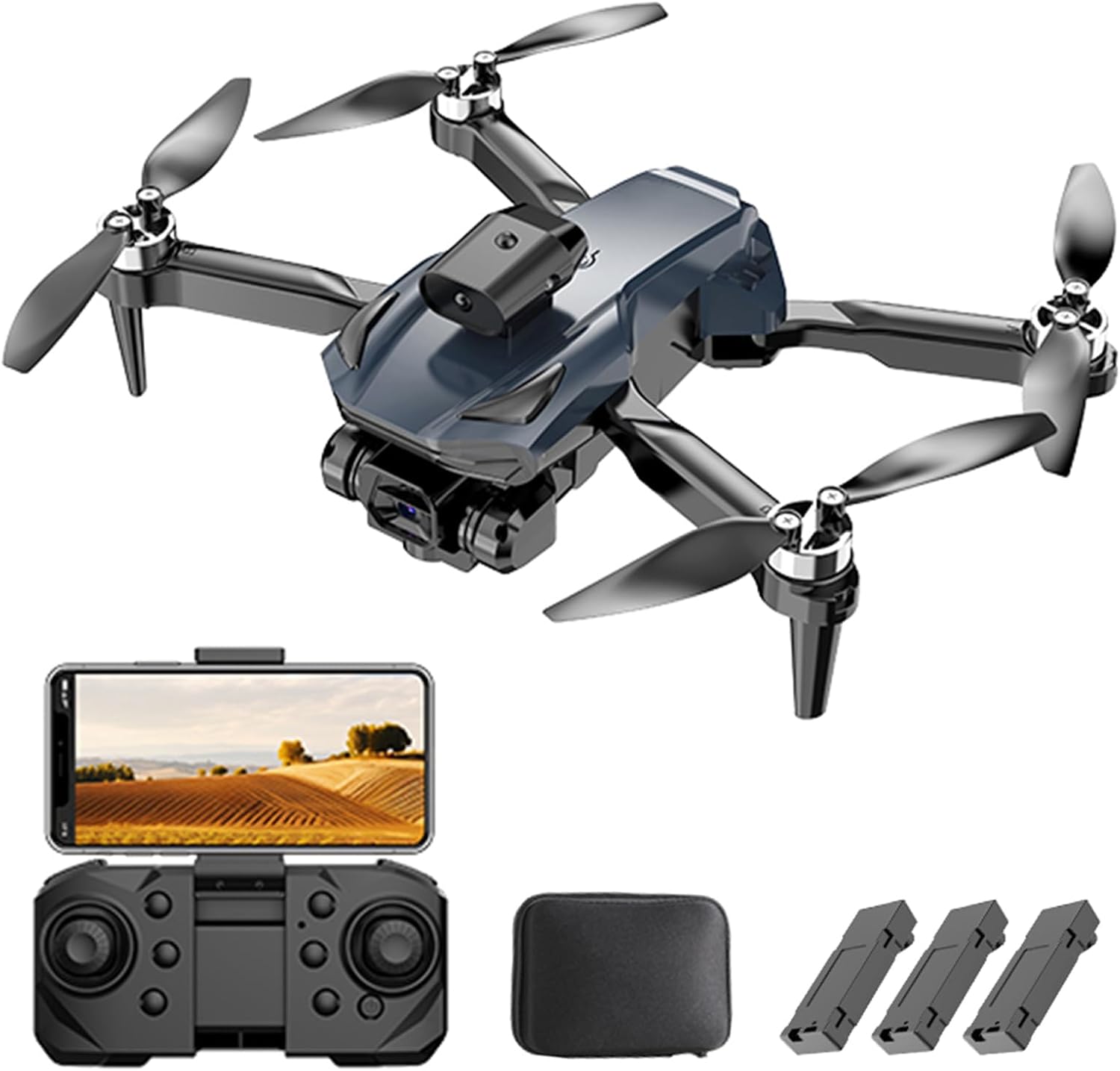 GoolRC Mini Remote Control Drone, Foldable Mini Drone with 4K Dual Camera, Headless Quadcopter, Brushless Motor, Obstacle Avoidance, Gesture Photography with Storage Bag, Beginner-Friendly