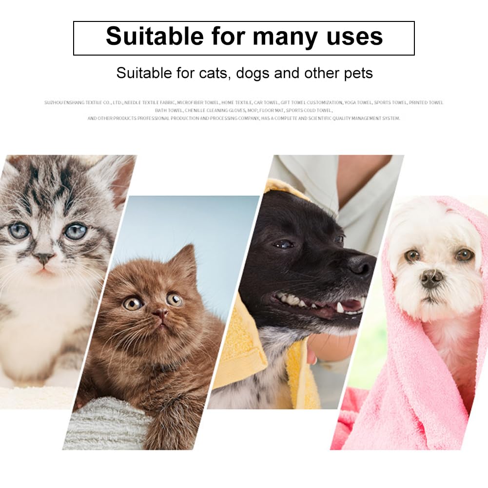 POHOVE Microfibre Noodle/Chenille Dog Towel,Super Soft Pet Towel With Hand Pockets,Microfibre Towel,Quick Drying Super Absorbent Microfibre Towel,80cm x 35cm,Grey - Image 4