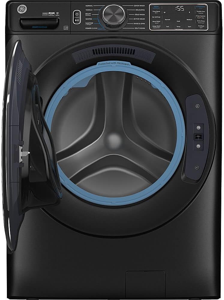 GE GFW655SPVDS 5.0 cu.ft. Smart Front Load Washer with Steam, UltraFresh Vent System, Black