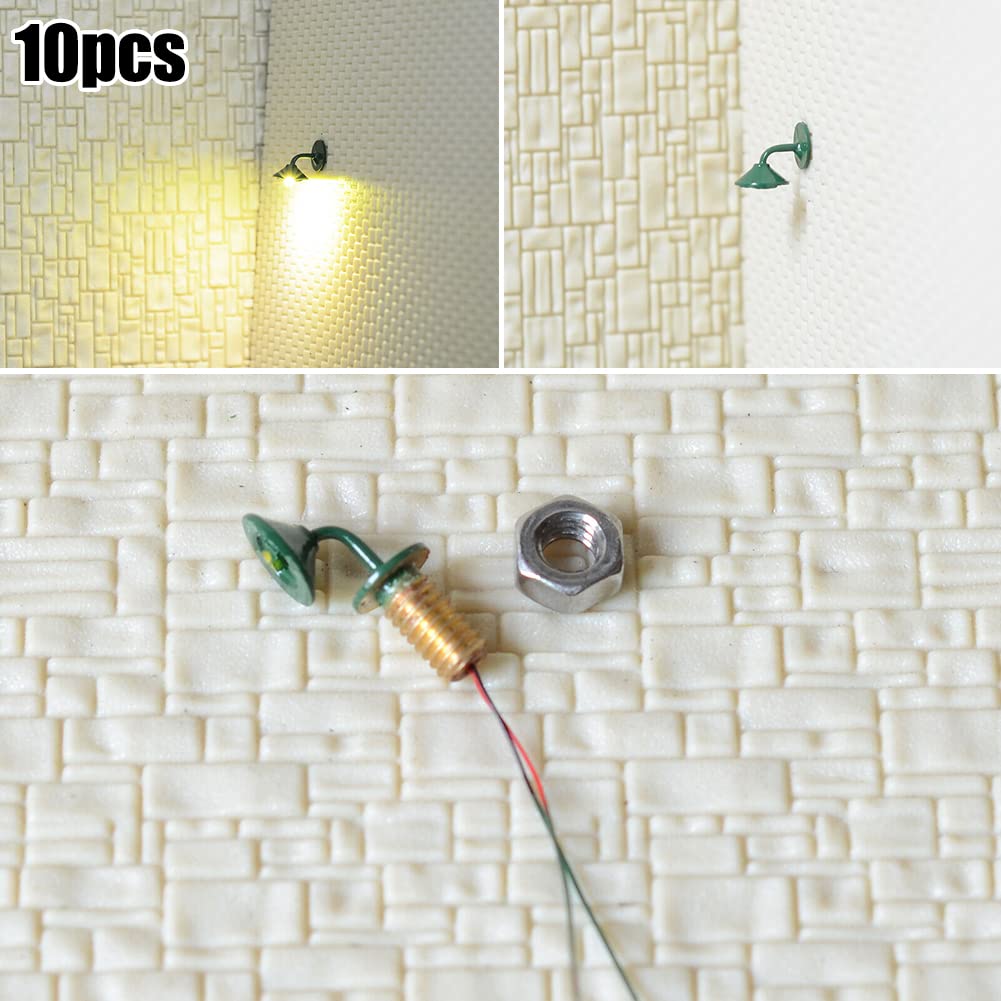 Lot De 10 Lampadaires LED Blanc Chaud Pour Modélisme Ferroviaire HO – 3V – 20 MA – Résistances Incluses