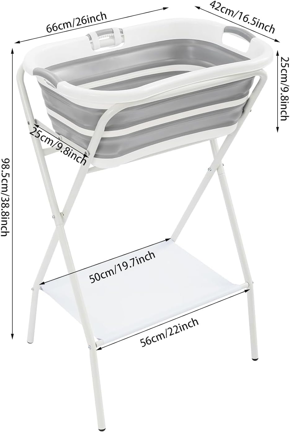 Foldable 2-in-1 Elevated Pet Bathtub - Collapsible Dog Washing Station for Grooming, Bathing, and Showering - Portable Pet Bathing Basin for Dogs and Cats