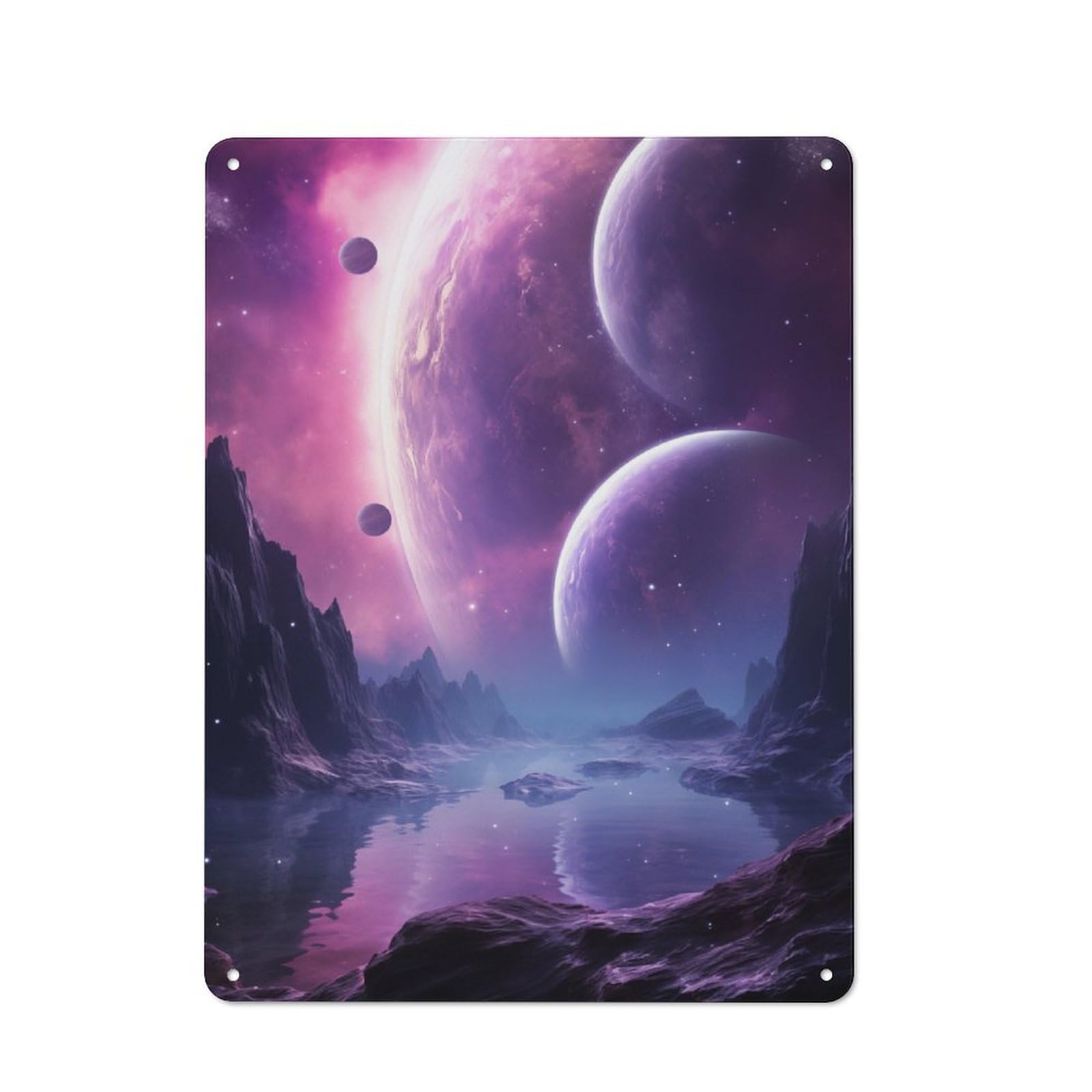 Junmoney Alien Planet Retro Metal Wall Sign 40X30cm With For Garage Wall, A Decorative Metal Sign For Garages And Workshops