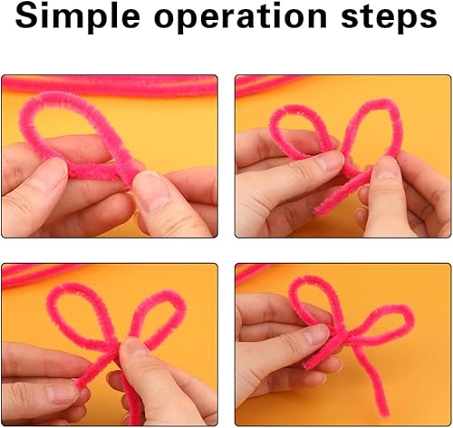 Vista 121 de Zlulary Juego de 100 limpiapipas de chenilla, de color sólido, para limpiar tuberías, manualidades, manualidades, decoración, tallos de felpilla