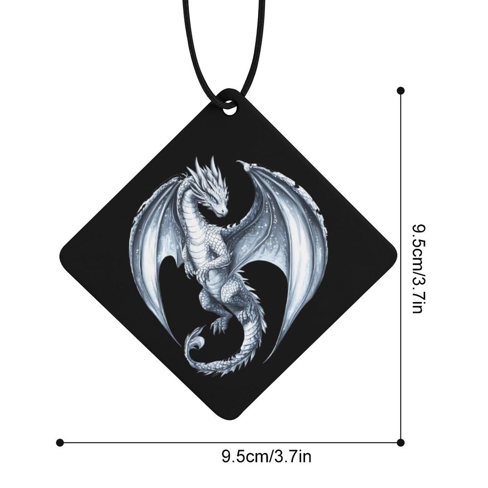 Silver Dragon Car Air Freshener Hanging Aromatherapy Tablets for Car Accessories Rhombus