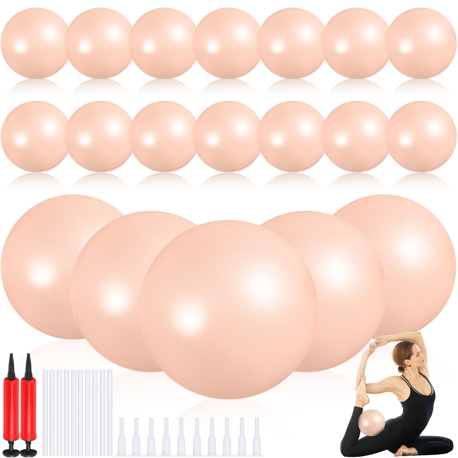 Aoriher 10 Pcs Small Pilates Ball Bulk 9 Inch Mini Yoga Ball