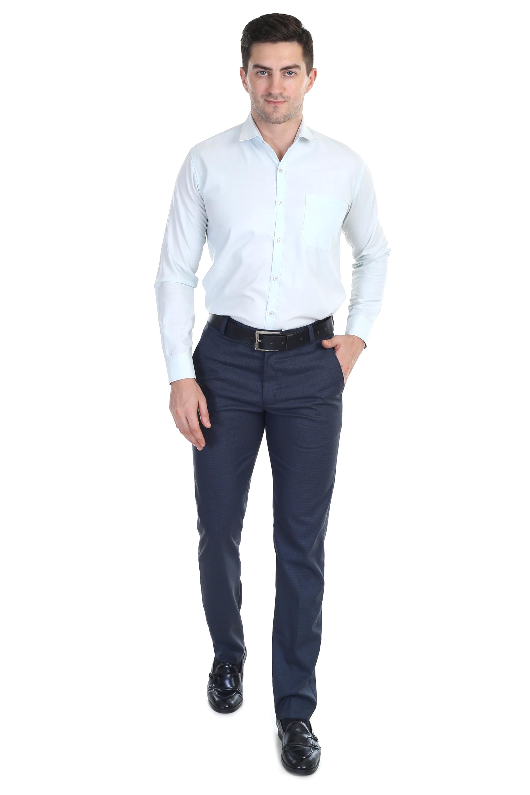 the turquoise turtle Men's Self-Check Pattern Formal Trousers – Regular Fit Stylish Dress Pants for Office, Party & Fashionable Occasions, Comfortable & Versatile-picture-47