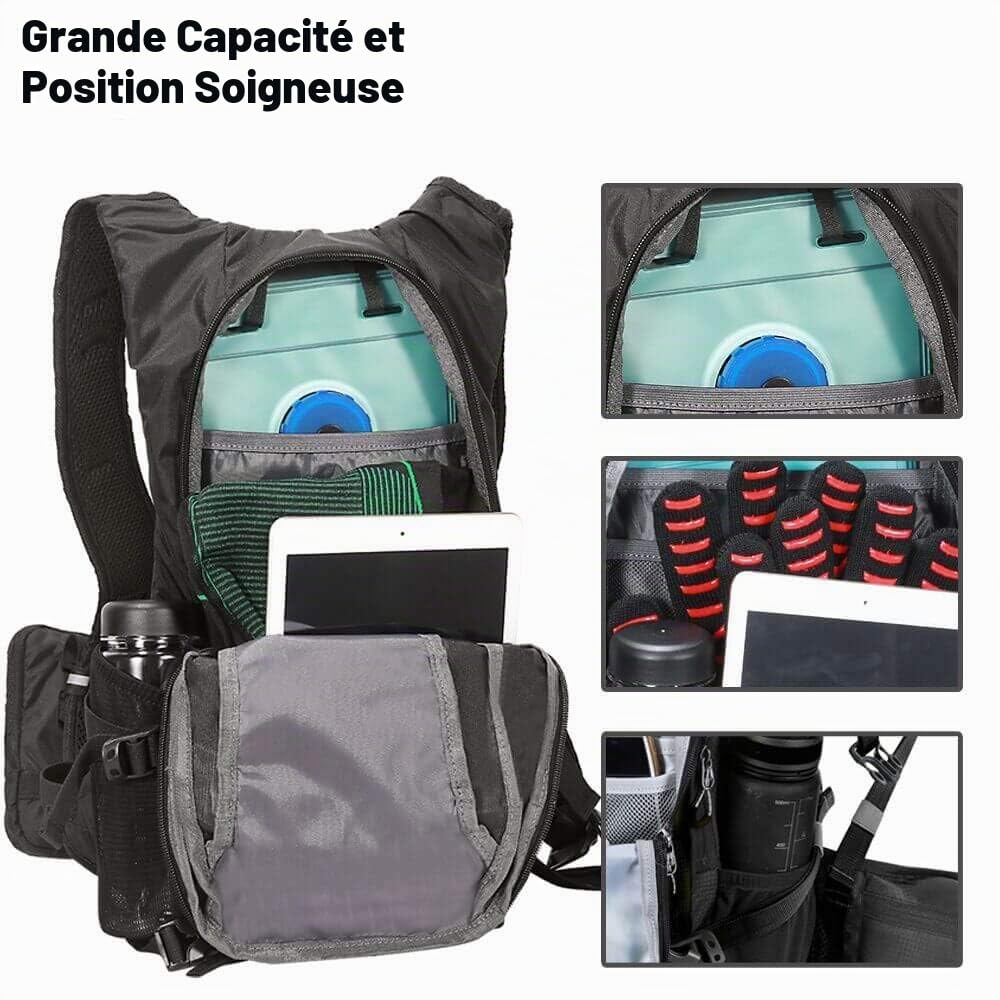Toptrek Sac à Dos de vélo, 18 l, Ultra léger, avec Protection Contre la Pluie et Housse de Casque, Sac à Dos d'hydratation, étanche, Sac à Dos de Cyclisme, Sac à Dos d'hydratation, pour Homme, VTT