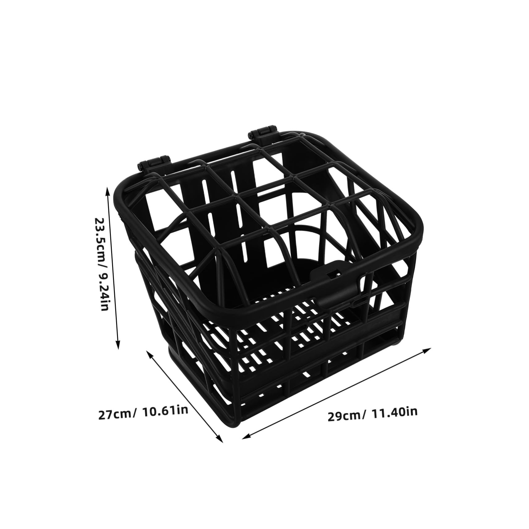 Cesta Delantera de Plástico para Bicicletas Infantiles con Tapa, Negra