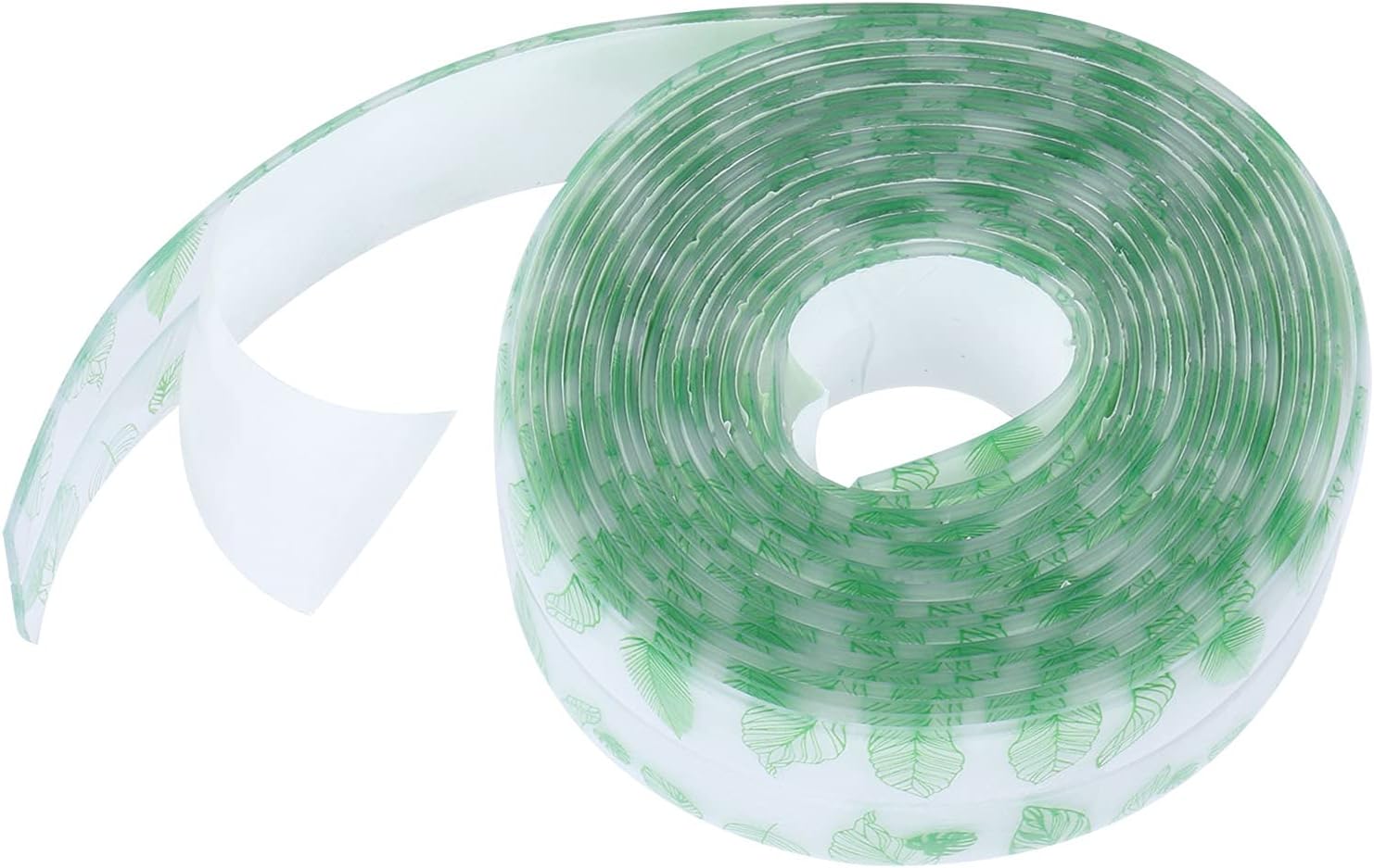 Bath Kitchen Caulk Tape Sealant Strip, Wall Sealing Tape, Waterproof Self Adhesive Sticker Caulk Strip for Bathroom Kitchen 3.2m(Green Leaves)