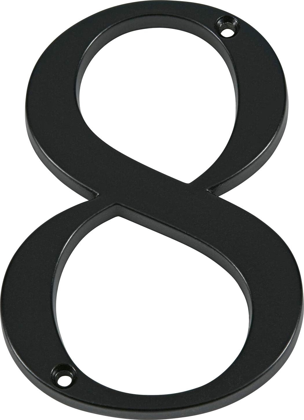 Distinctions 843148 House Number 8, Black Zinc Flush Mount Address Number, Modern Outdoor Address Sign for Front Door, Mailbox, Wall, or Plaque, 4 Inches