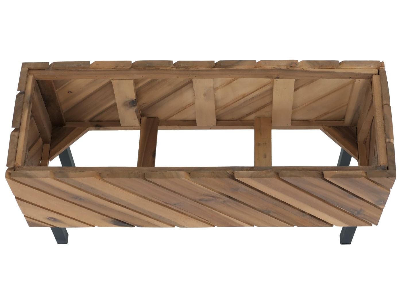 Mendler Pflanzkasten HWC-P87 36x62x22cm Akazie - Hellbraun | Blumen-/Pflanzkübel, Blumenkasten, In-/Outdoor, Holz, FSC®-Zertifiziert