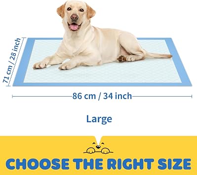 Powools Extra Large Puppy Pads 86 x 71 cm, Pack of 100, Leak-Proof
