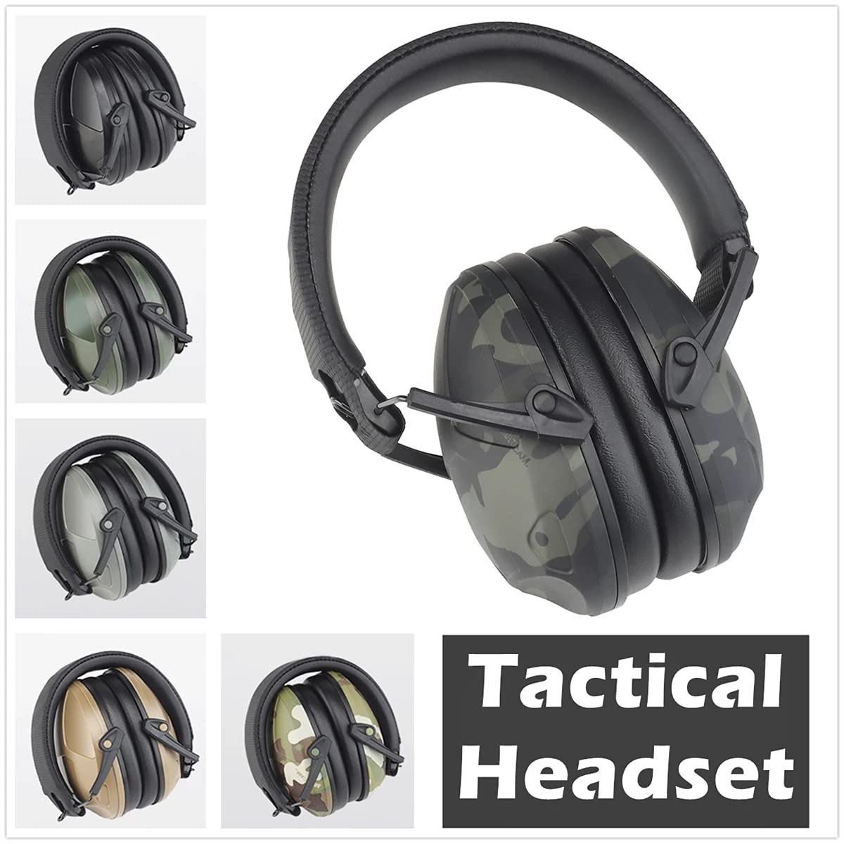 ACEXIER Tactical Shooter Auriculares con reducción de ruido Orejeras antirruido Protector auditivo Auriculares plegables para disparos de caza