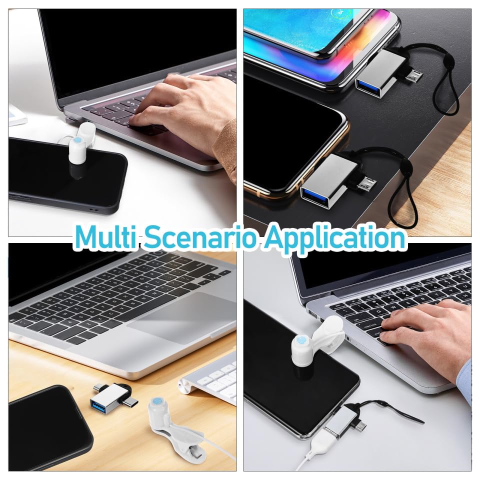 Image of UKCOCO Micro USB Adapter and Screen Kit USB Connector for Phone Tablet and Computer Portable Auto for Gaming Social Media Likes and Live Streaming White