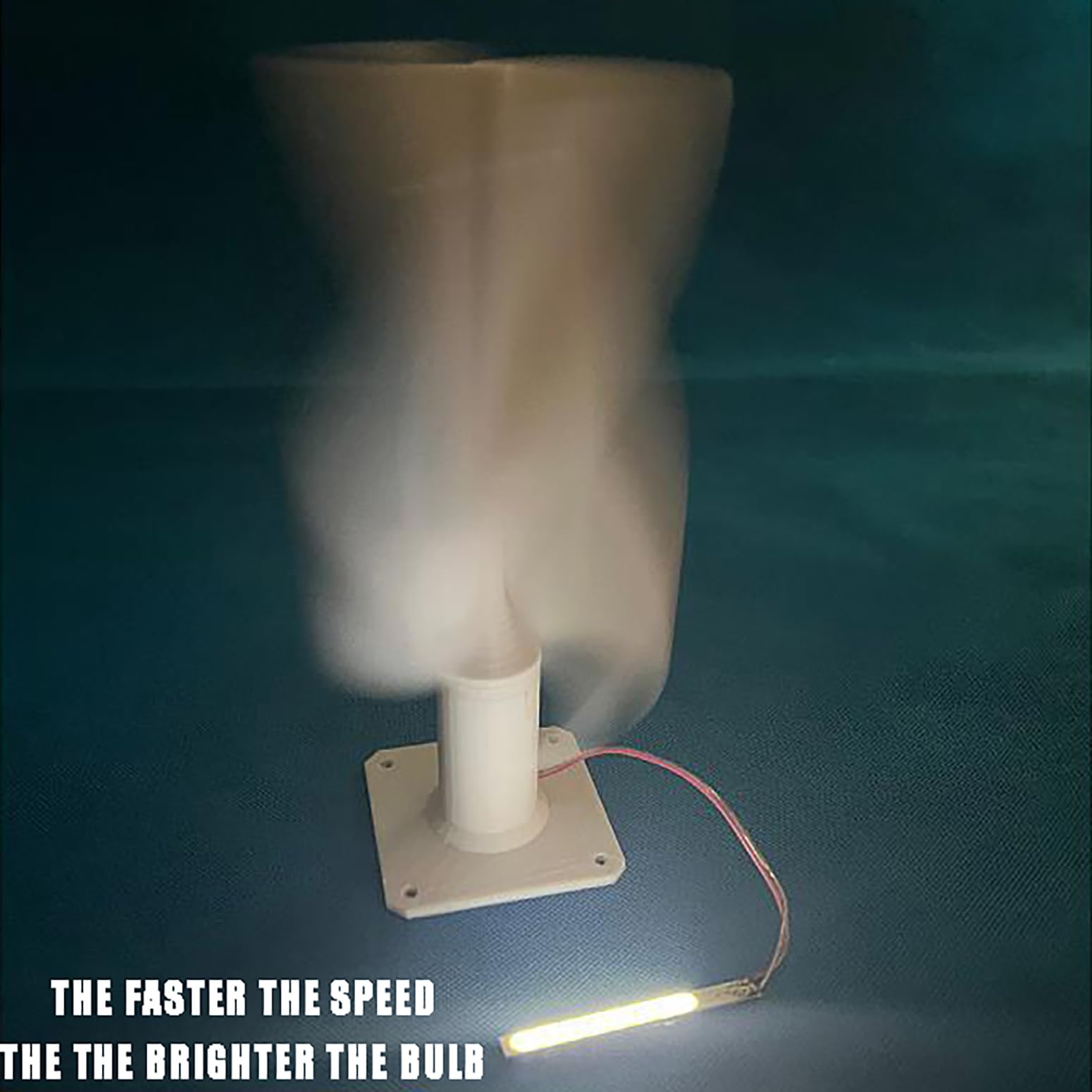 10W Modello di Turbina Eolica A Spirale Fai da Te, Mini Turbina Eolica Verticale con Luce LED, Generatore A Magneti Permanenti DC Modellino Educativo per Esperimenti Scientifici,Bianca,10W