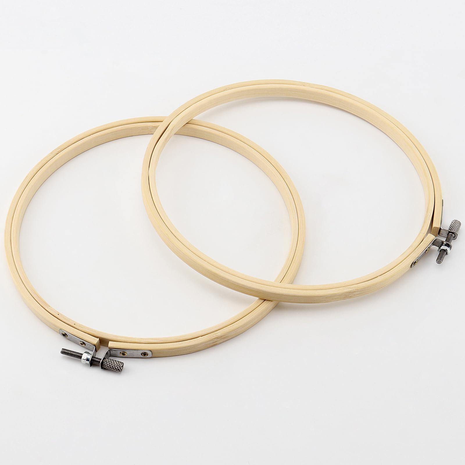 CHEUKYIU Ensemble De Cerceaux à Broder En Bambou, 12 X 18 Cm, Rond, Réglable, Anneau En Bois Pour Bricolage, Artisanat, Couture, Accessoires De Broderie