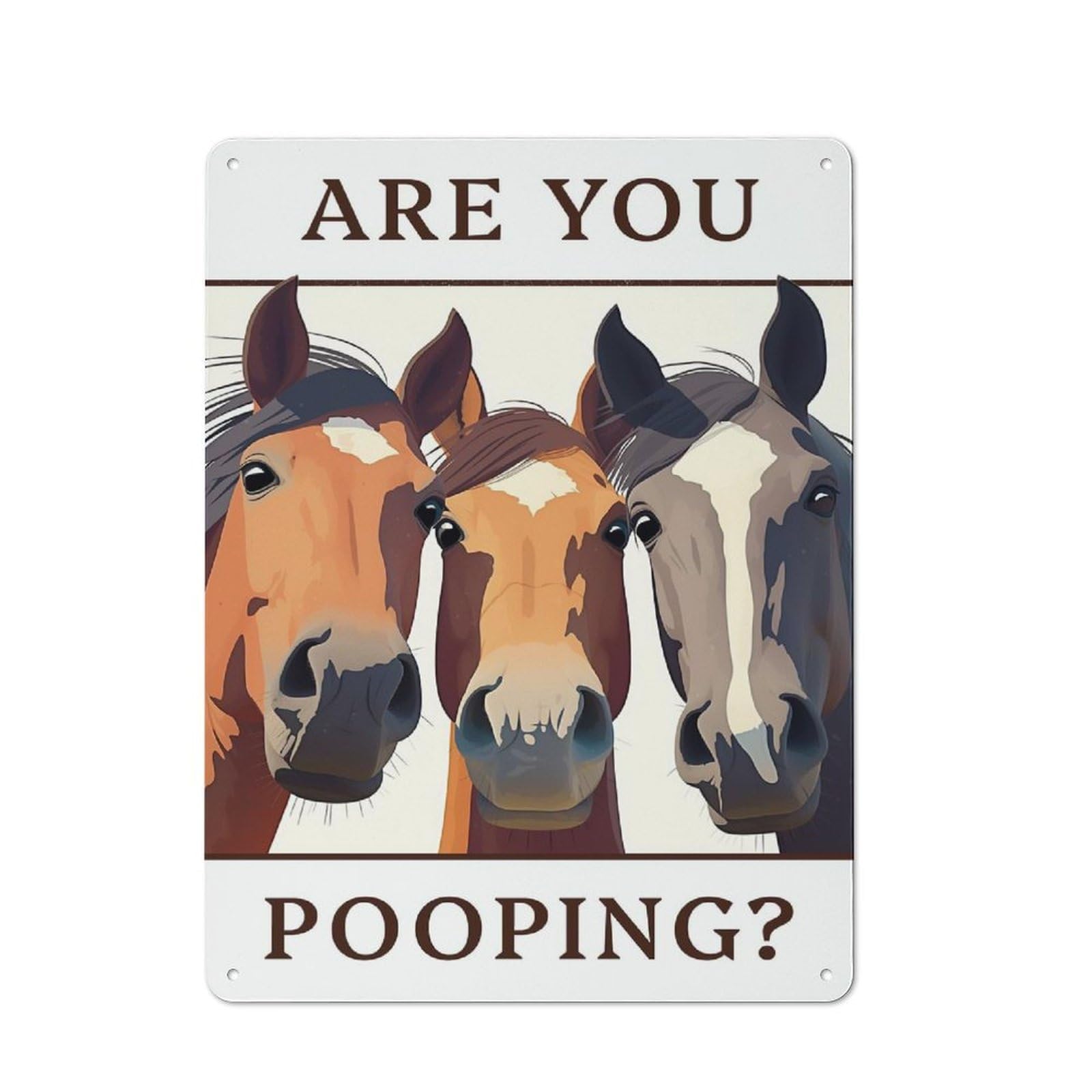 Workshop Style The Horse Bathroom Invasion Tin Sign 40x30cm, Industrial Wall Art for Garage, Hobby Room, Office Or Man Cave