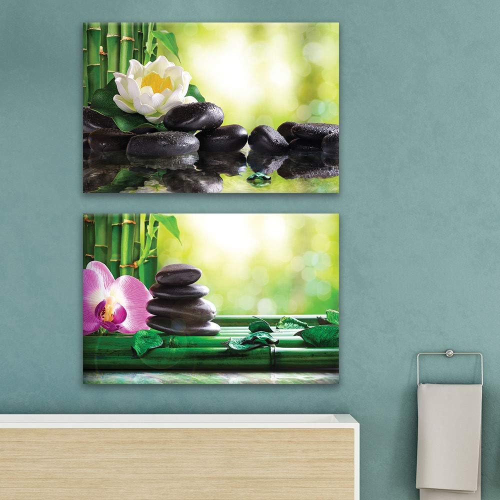 wall26 Canvas of Lotus and Hot Rock Spa Canvas Set16" x 24