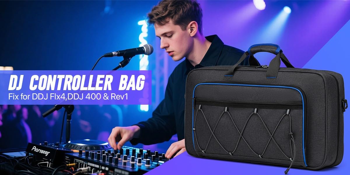 Borsa portaoggetti per Pioneer DDJ-FLX4 e DDJ-400, custodia Oxford multifunzionale adatta per laptop DDJ-REV1 e 15,6", borsa portatile per attrezzatura DJ, grigio