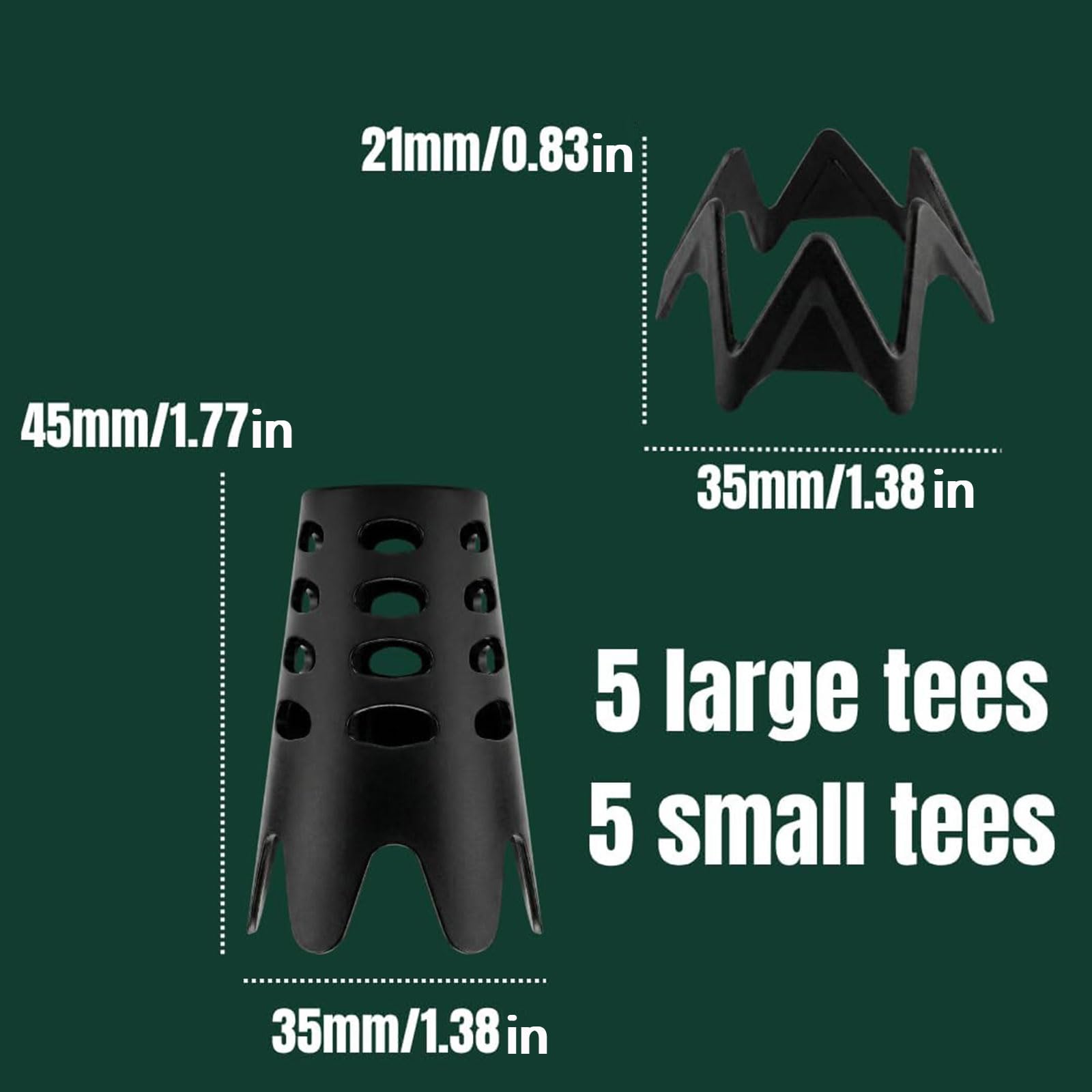 Kunststoff Golf Tees Set mit Einstellbarer Höhe und gewichtetem Design für eine stabile Ballplatzierung beim Golftraining Übungstees