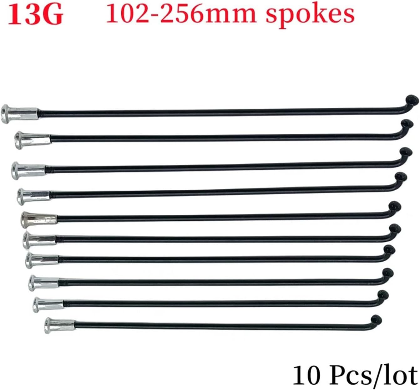 36Pcs Bicycles 13G Diameter 2.3mm Length 102-256mm Spokes #45 Steel + Nipples 10Pcs Bike Spoke Cycling Parts