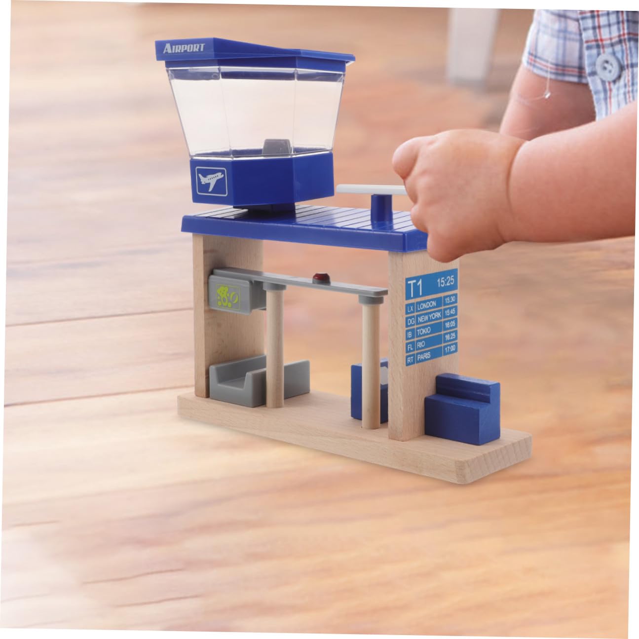 Giocattolo Pista Aeroporto in Legno e Plastica per Bambini 1 Pz | Accessori Scena, Design Unico, per Asili e Casa, Stimola Ragionamento e Creatività, Adatto al Gioco Creativo