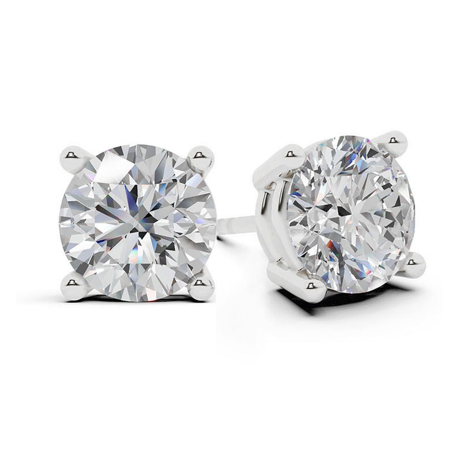 Belacqua Lab Grown Diamond Stud Earrings 14K White Gold
